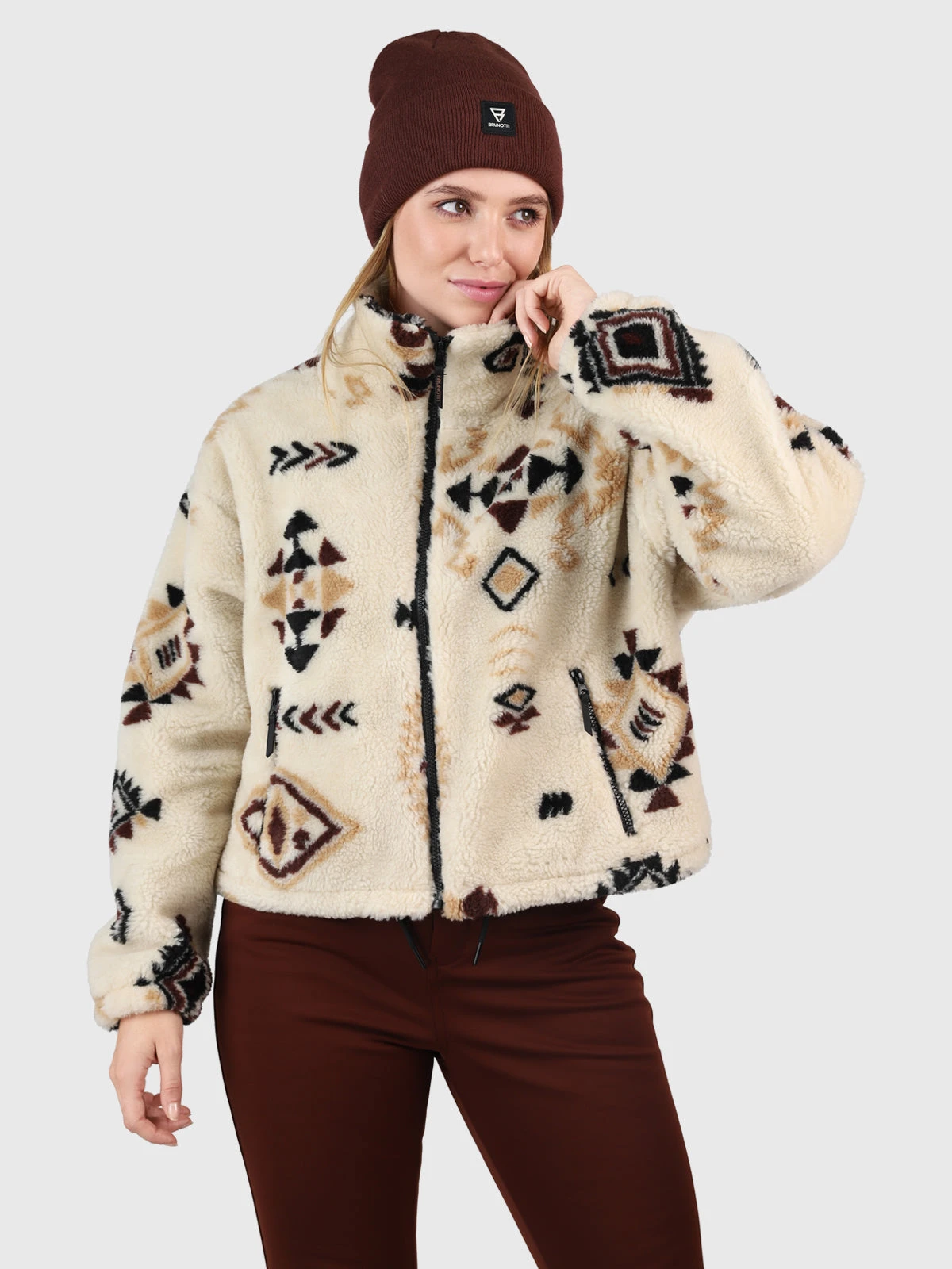 Brunotti Nevea-Nordic Women Teddy Fleece Jacket | Canvas