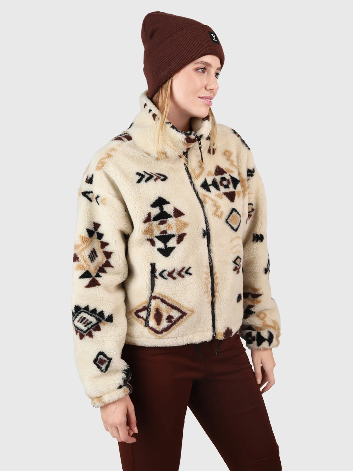 Brunotti Nevea-Nordic Women Teddy Fleece Jacket | Canvas - Image 3