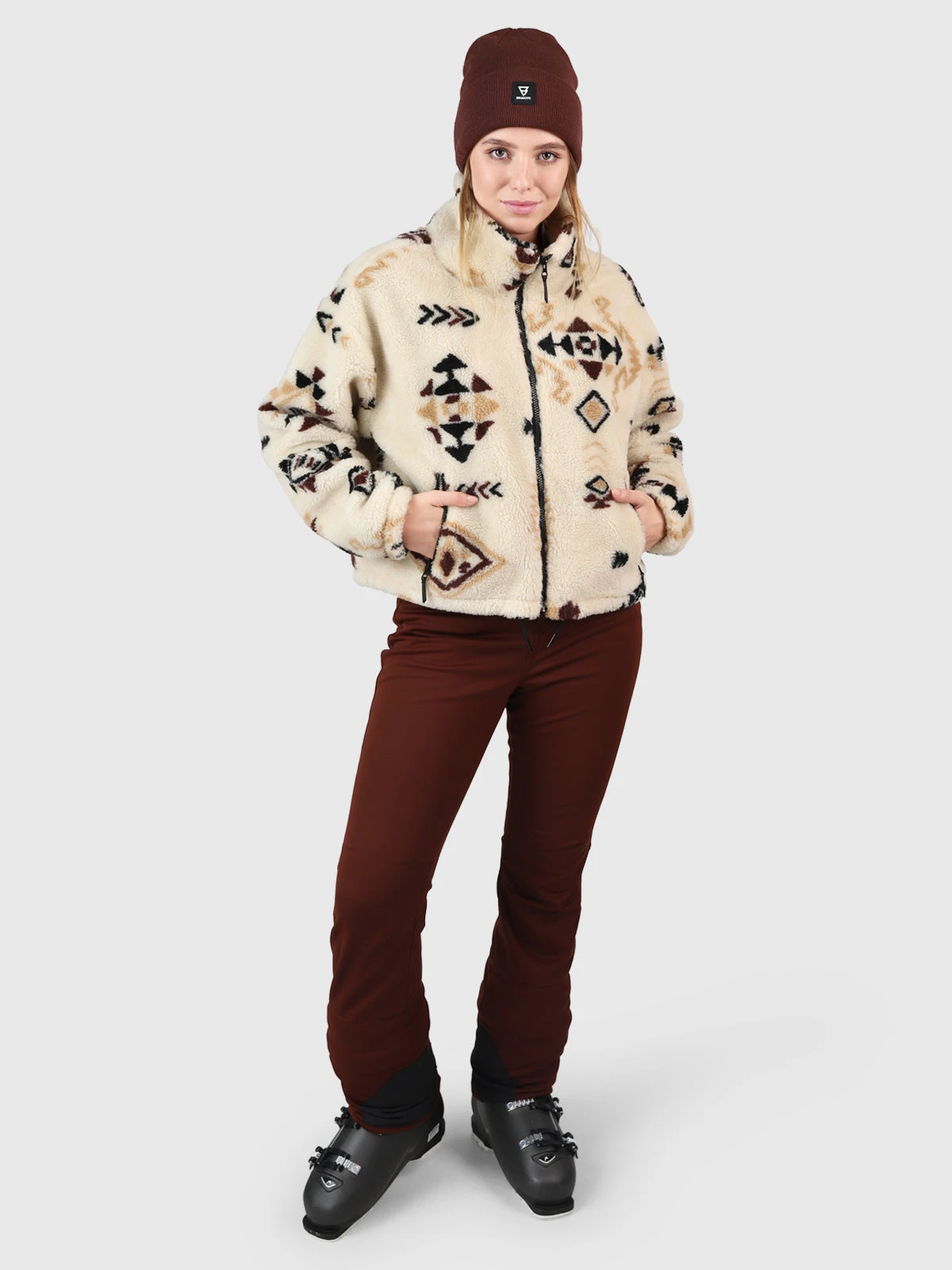 Brunotti Nevea-Nordic Women Teddy Fleece Jacket | Canvas - Image 5