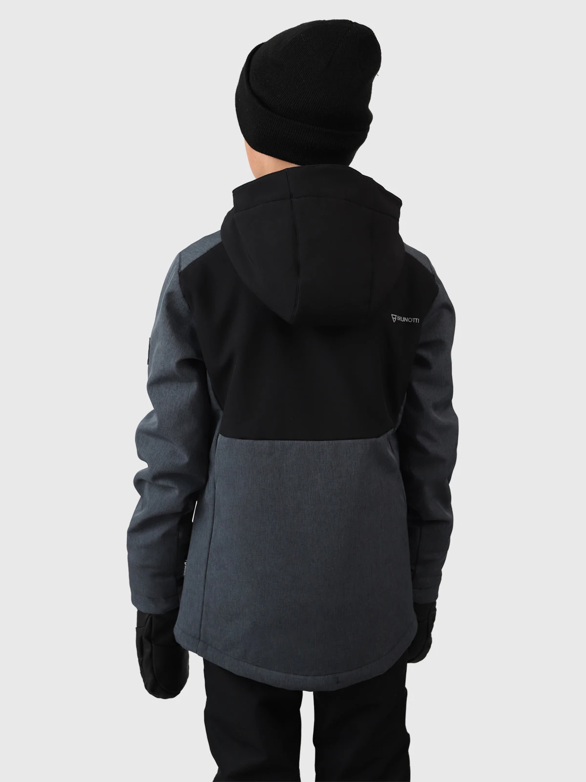 Brunotti Twinstroky Boys Softshell Snow Jacket | Dark Grey Melee - Image 2