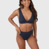 Brunotti Forte-Rib Women Bikini Bralette Top | Indigo Blue