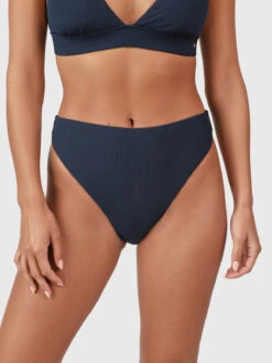 Brunotti Flores-Rib Women High Waist Bikini Bottom | Indigo Blue