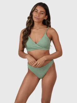 Brunotti Bella-Jacquard Women Bralette Bikini Set | Eucalyptus