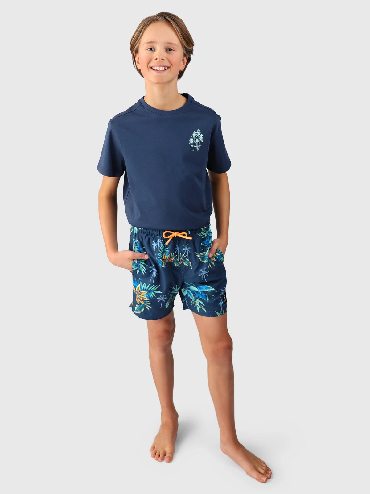 Brunotti Cestery-Tropical Boys Swim Shorts | Night Blue